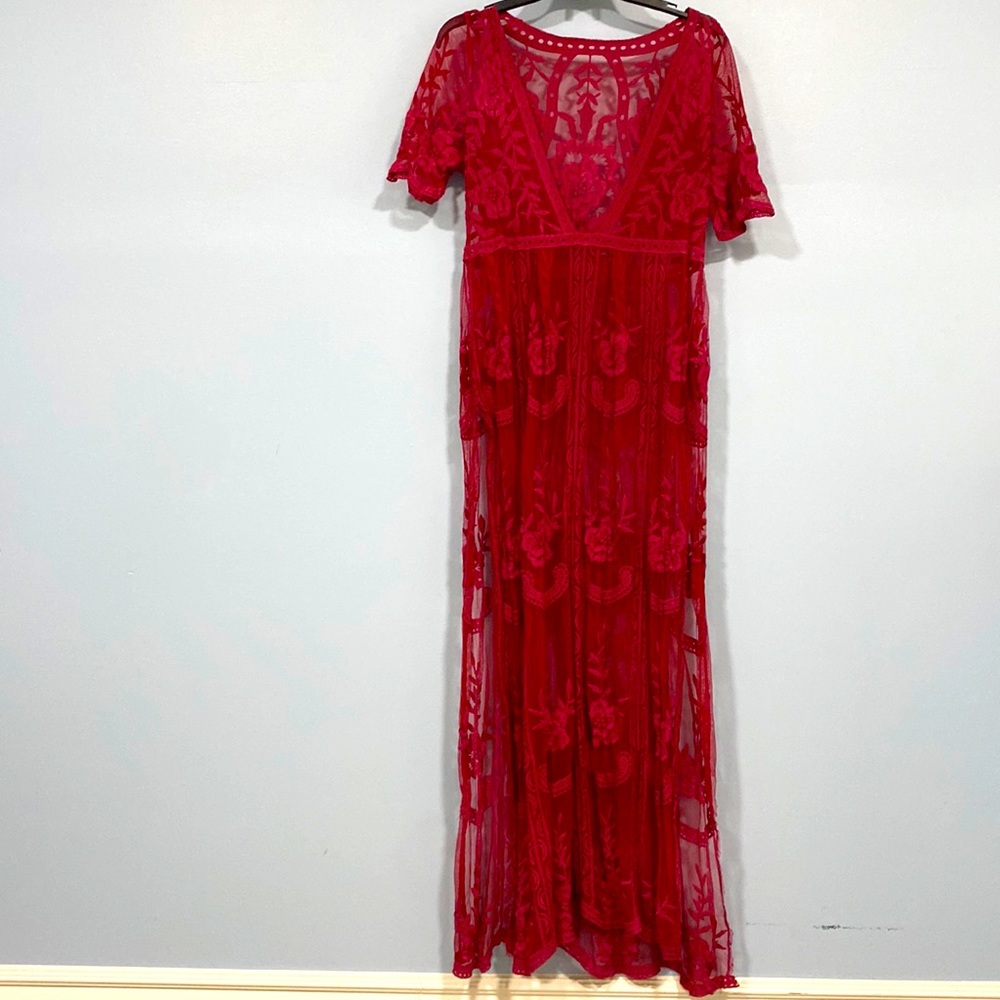 Ruby dress beautiful sheer v neck dress